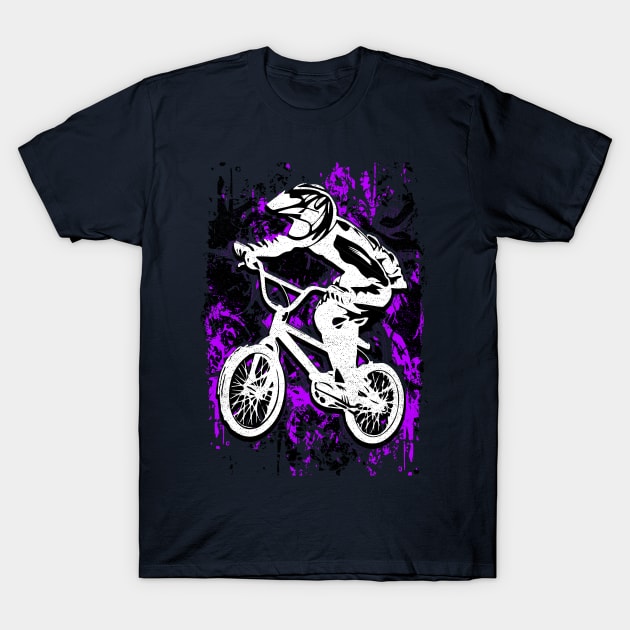 Purple Bmx Apparel | Bmx Bike Gray T-Shirt by BabyYodaSticker